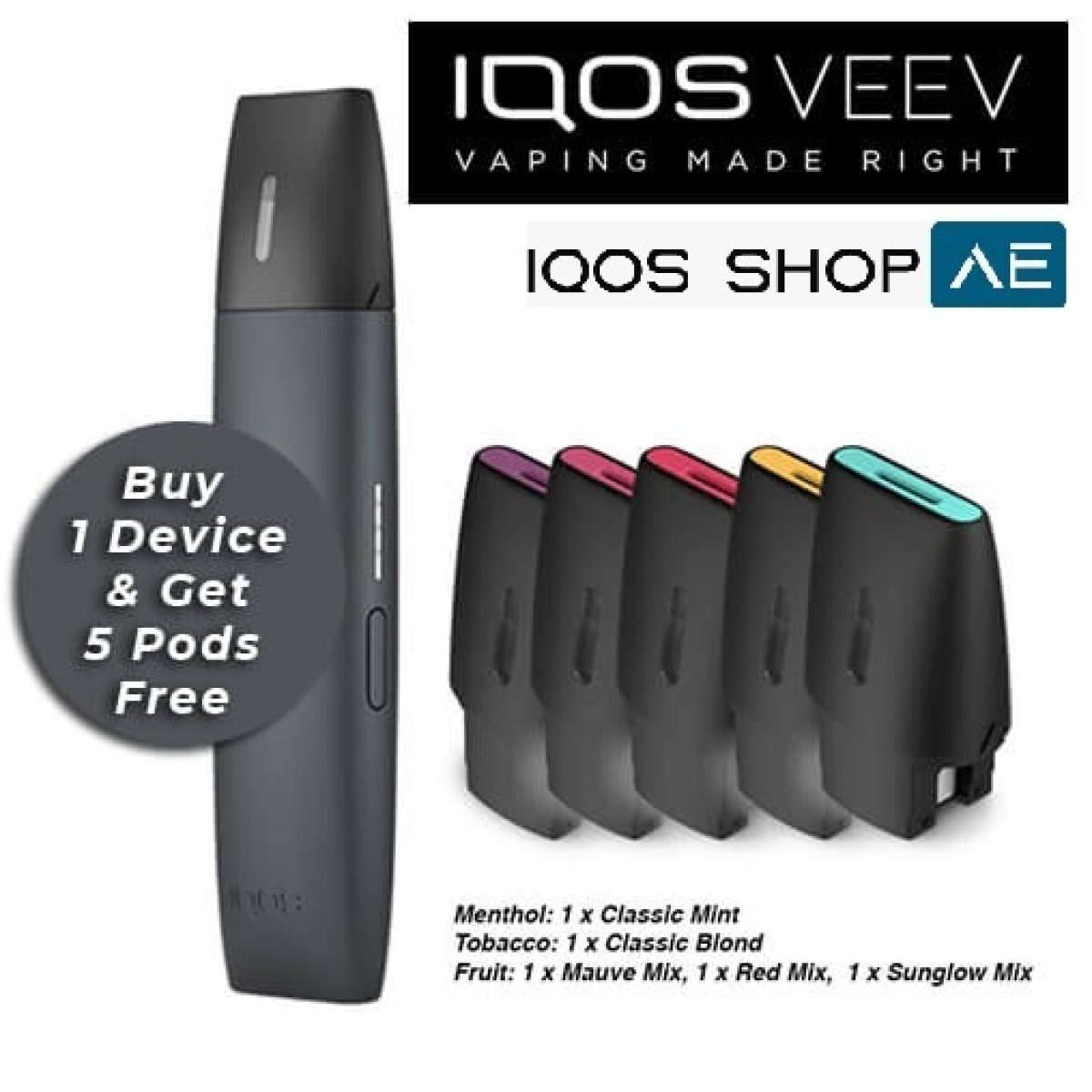 Buy IQOS 3 DUO Velvet Grey and 14 Flavors of Heets in Dubai UAE